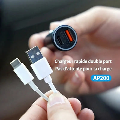 Chargeur allume-cigare AP200 double port USB-A USB-C charge rapide voiture