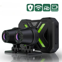 Système de dashcam étanche pour moto avec double objectif 1080P HD, connectivité WiFi et enregistrement en boucle, conçu pour une installation robuste sur deux-roues avant l'ajout au panier.