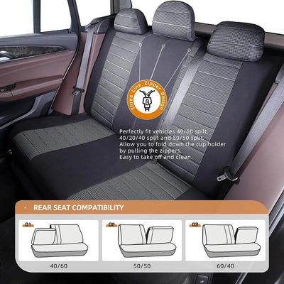 Housses Sièges Voiture Universelles Ensemble Complet Avant Arrière Berline SUV