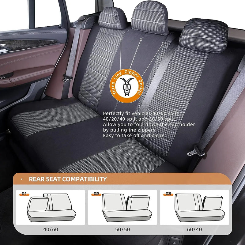 Housses Sièges Voiture Universelles Ensemble Complet Avant Arrière Berline SUV