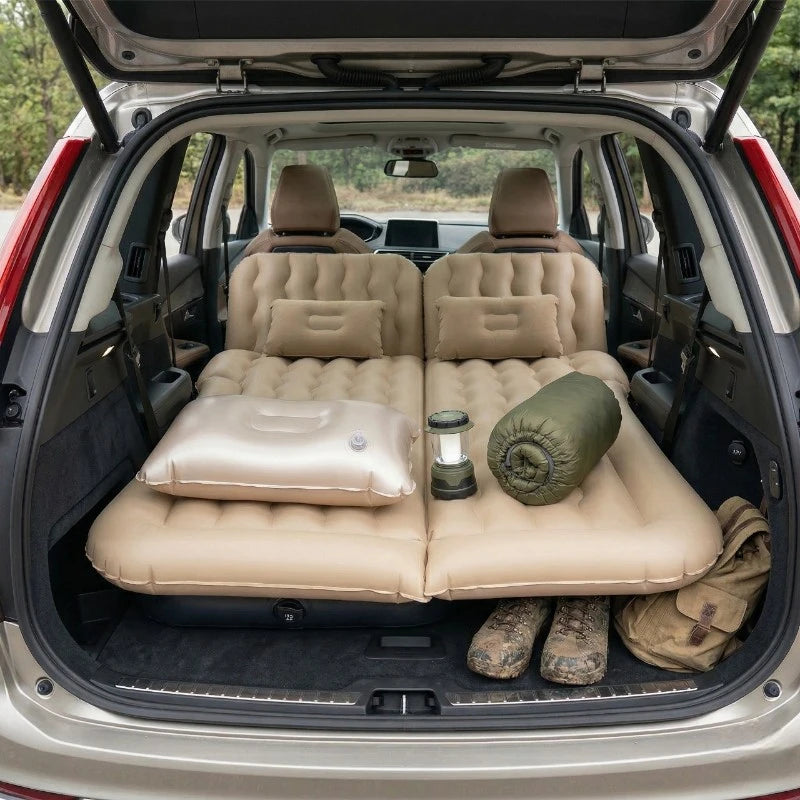 Matelas Gonflable Voiture Beige Universel & Pompe