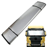 Pare-soleil thermique argenté pliable pour pare-brise de camion, offrant une protection maximale contre la chaleur avant l'ajout au panier.