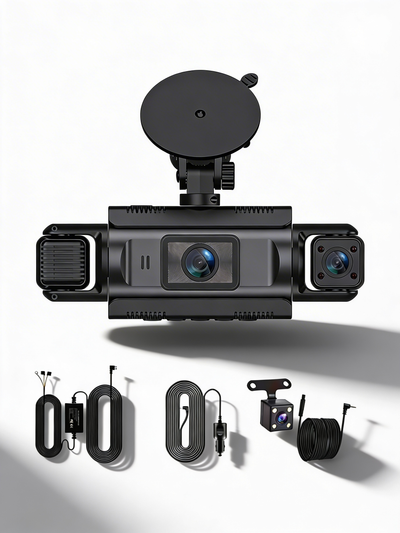 Dashcam 4 Canaux WiFi 1080P Vue 360° Caméra Quadruple