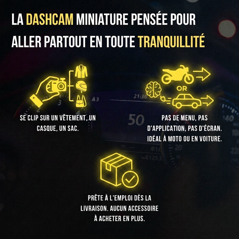 Caméra Embarquée Moto et Voiture Full HD