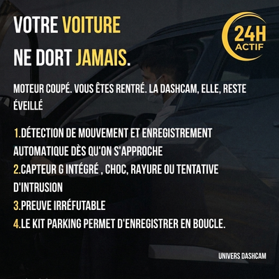 Dashcam Avant Arrière 4K HDR Wi-Fi Mode Parking et Control Vocal