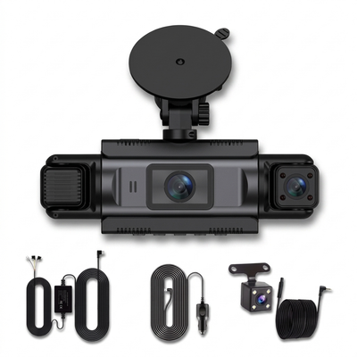 Dashcam 4 Canaux WiFi 1080P Vue 360° Caméra Quadruple