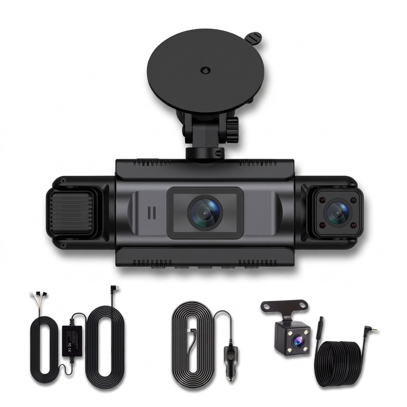 Dashcam 4 Canaux WiFi 1080P Vue 360° Caméra Quadruple