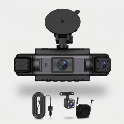 Dashcam 4 Canaux WiFi 1080P Vue 360° Caméra Quadruple