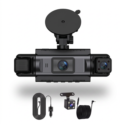 Dashcam 4 Canaux WiFi 1080P Vue 360° Caméra Quadruple