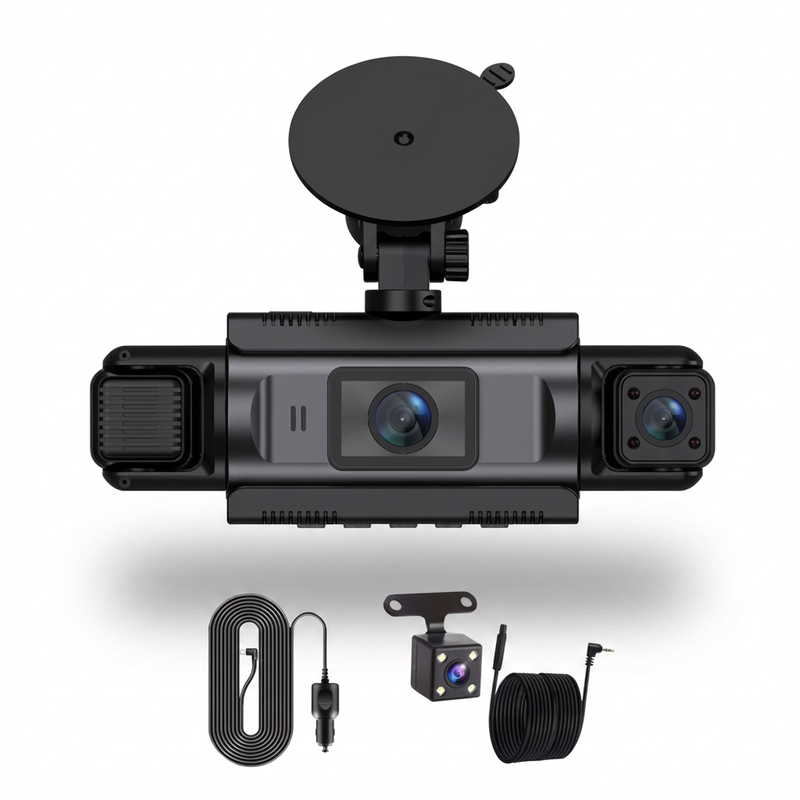 Dashcam 4 Canaux WiFi 1080P Vue 360° Caméra Quadruple